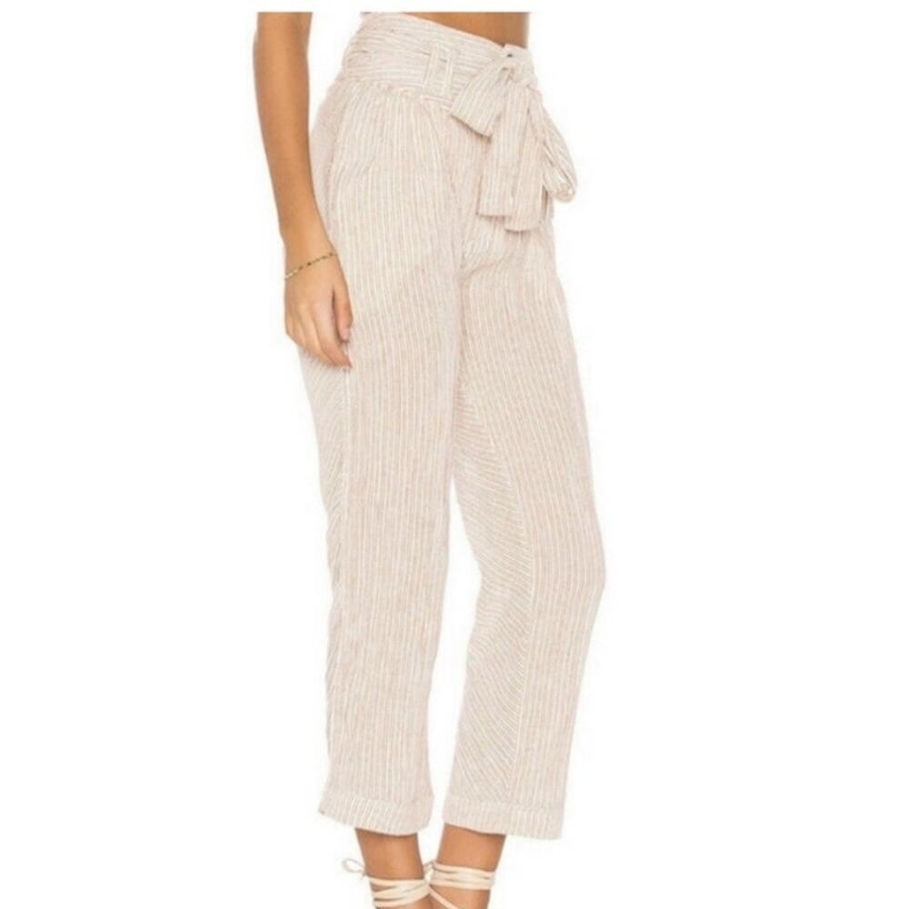 Free People Rumors pants white gray striped yarn died size 0 high waist harem - Picture 3 of 16